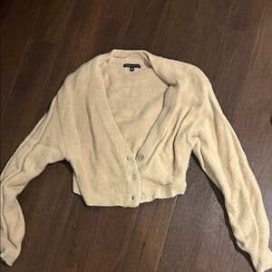 Kendall & Kylie Beige Button-Up Cardigan